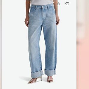 ***SOLD****AG Mercer High rise cuffed barrel jeans in santorini NWT $275 Size 27